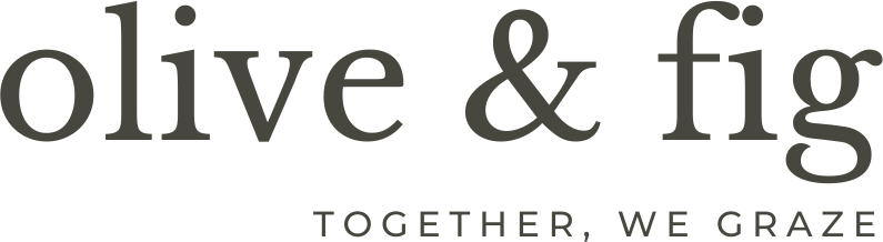 Olive & Fig logo featuring the brand name and slogan "Together, We Graze," reflecting the brand's identity in digital marketing strategies by ROC Media.