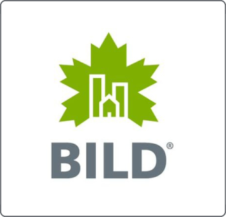 BILD logo featuring a stylized green maple leaf and urban skyline, representing the Building Industry and Land Development Association in the Greater Toronto Area.