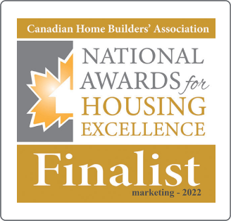 National Awards for Housing Excellence Finalist badge, showcasing ROC Media Inc.'s recognition in marketing for their innovative digital advertising campaigns.