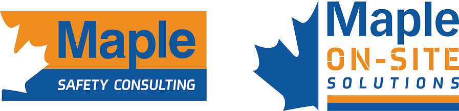 Maple Reinders logos for Safety Consulting and On-Site Solutions, featuring a maple leaf design, aligning with brand identity and showcasing service specialization.
