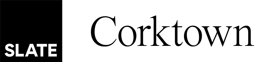 Slate logo featuring modern typography, emphasizing the Corktown project in Hamilton, showcasing design-forward branding and community focus.